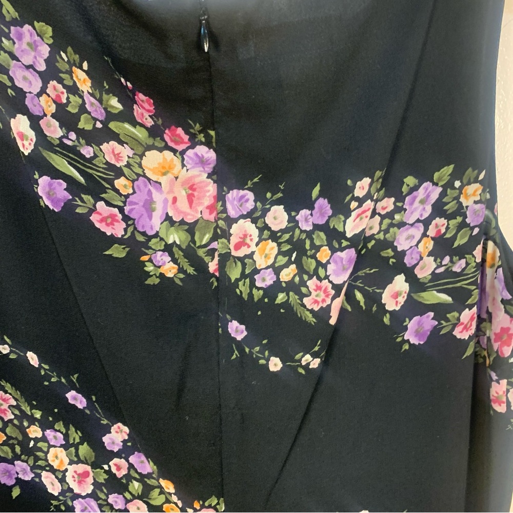VTG Jones New York Sport 100% Silk Floral Sleeveless Maxi Dress - Picture 6 of 11